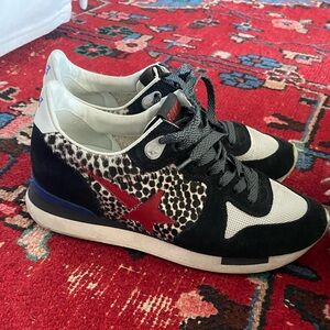 Golden Goose Running Shoes with spotted calf hair